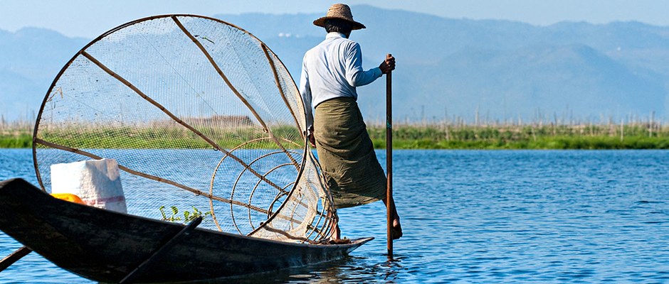 Traditional Inle Lake fisherman, Myanmar